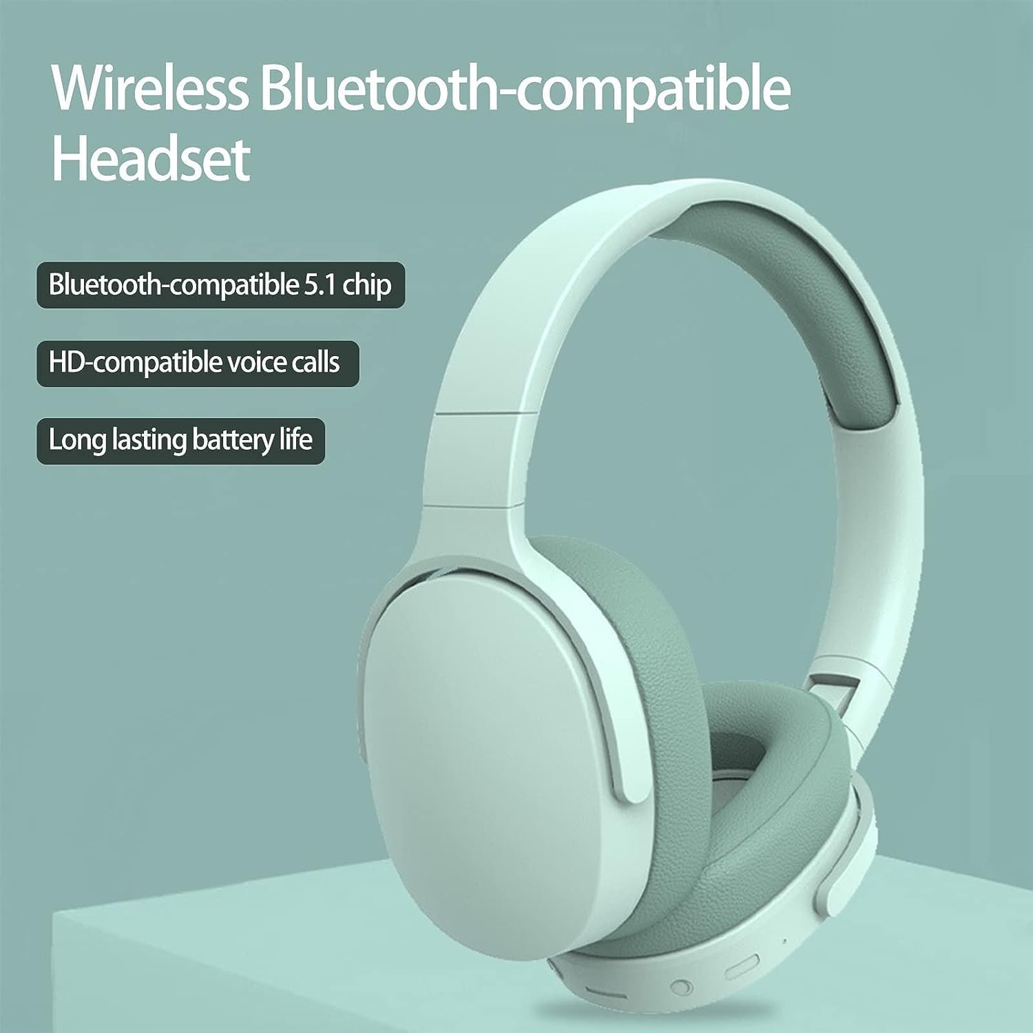 Over-ear foldable Bluetooth headset with intelligent noise cancellation