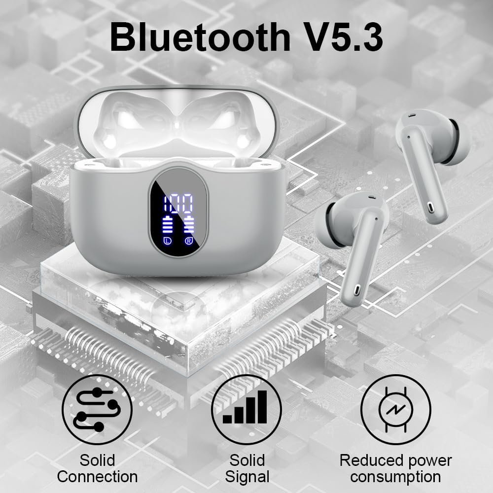 Bluetooth 5.4 Bass Stereo Noise Cancelling In-Ear Headphones