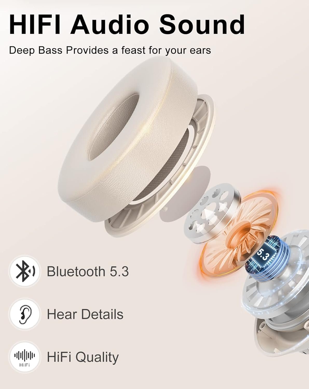 HiFi Stereo Wireless Bluetooth Headphones