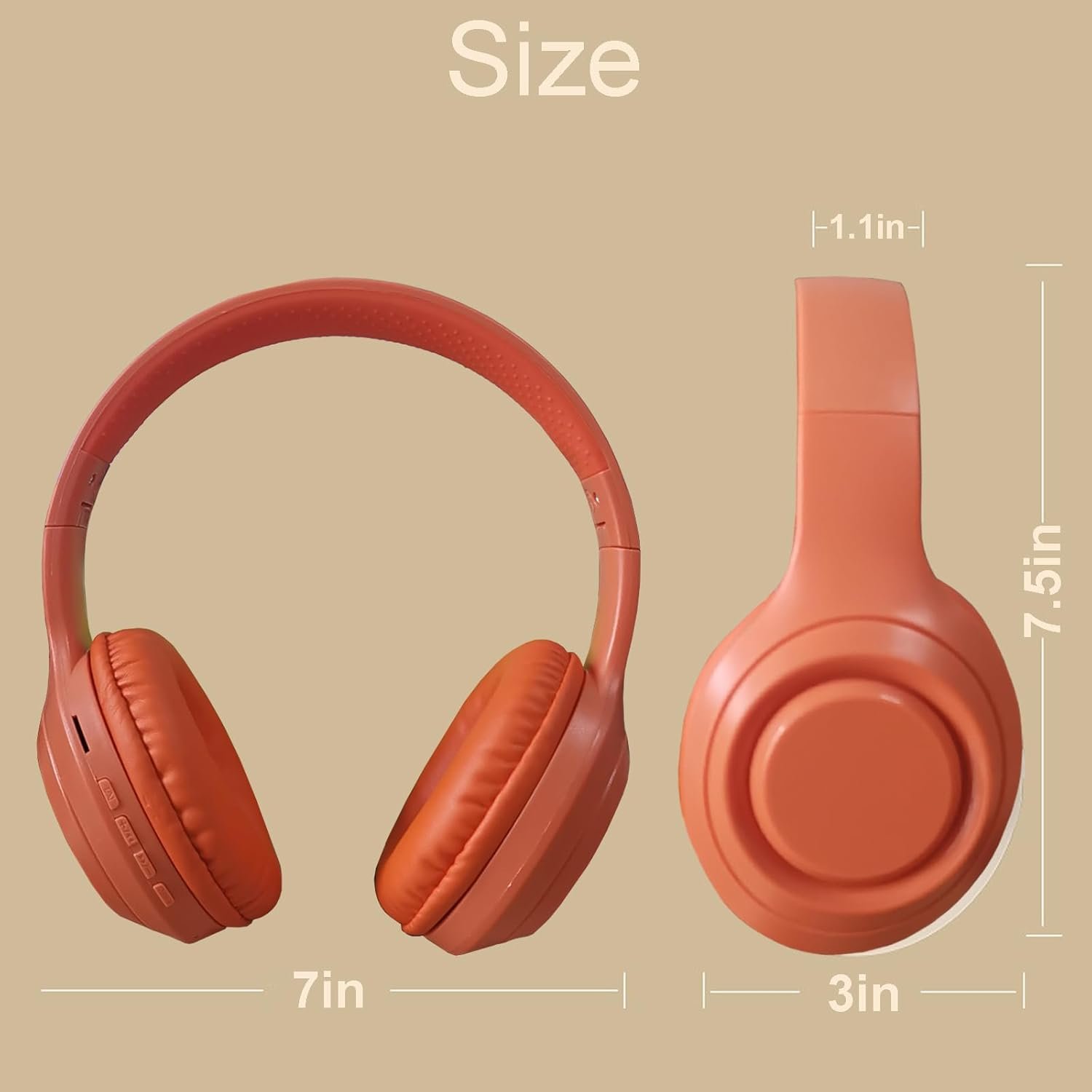Hi-Fi Stereo Bluetooth Foldable Over-Ear Headphones with Built-in Microphone