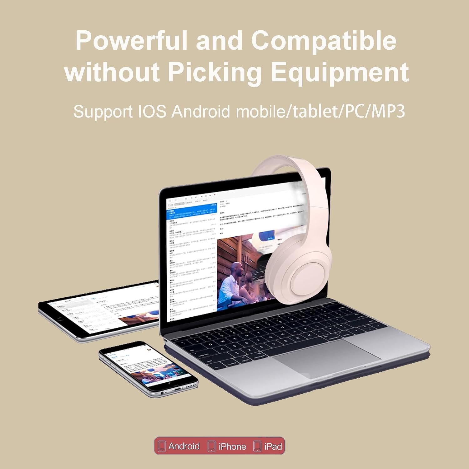 Hi-Fi Stereo Bluetooth Foldable Over-Ear Headphones with Built-in Microphone