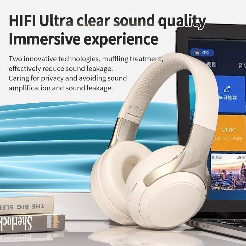 HiFi Stereo Bluetooth Wireless Over-Ear Headphones with Mic