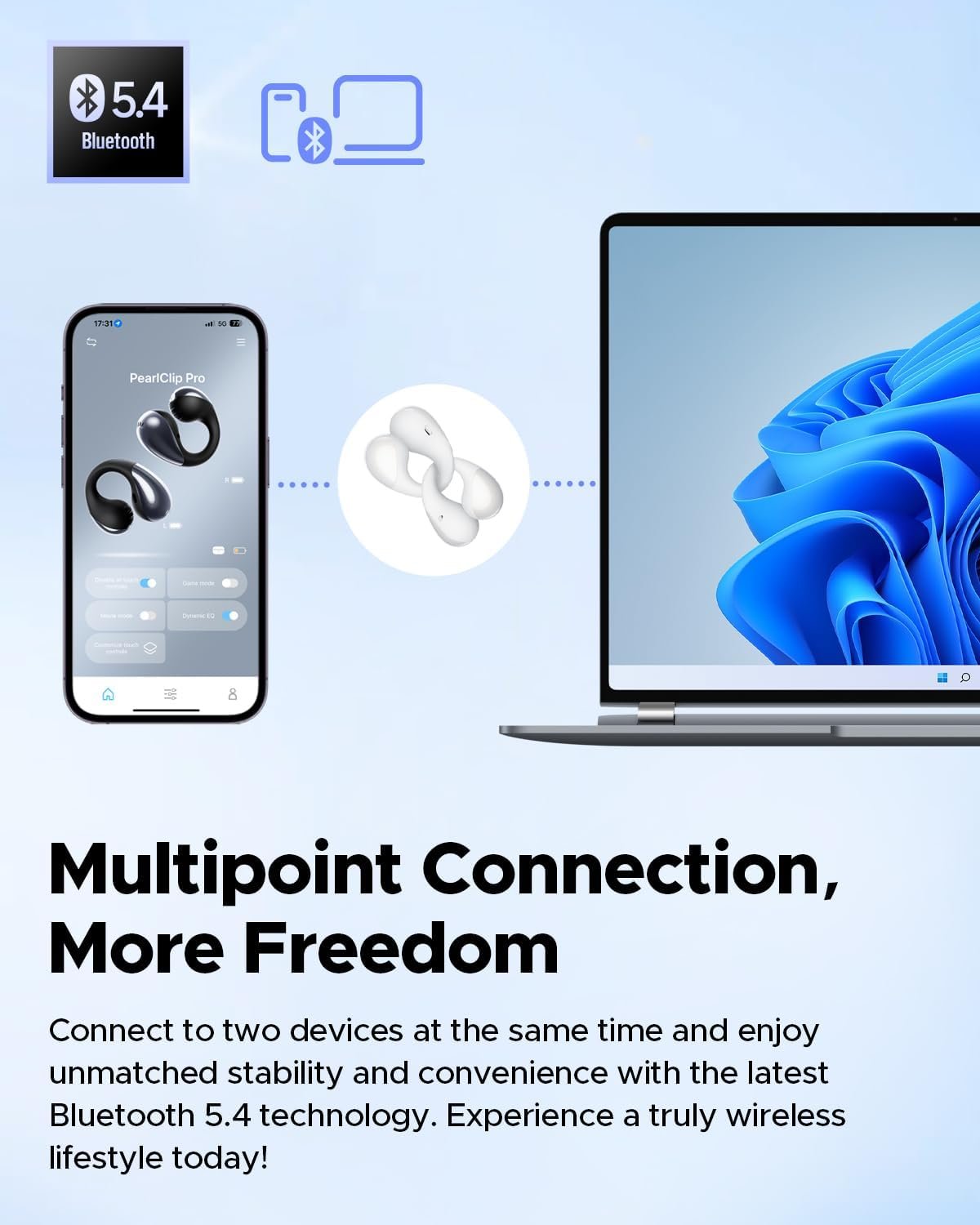 Bluetooth 5.4 Open Ear Clip Wireless Headphones