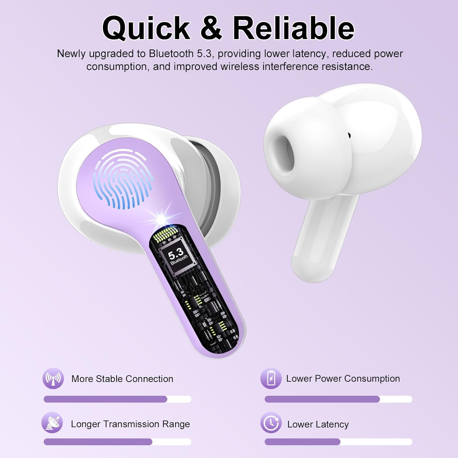 IP7 Waterproof Wireless Bluetooth Earphones with ENC Noise Cancelling Microphone