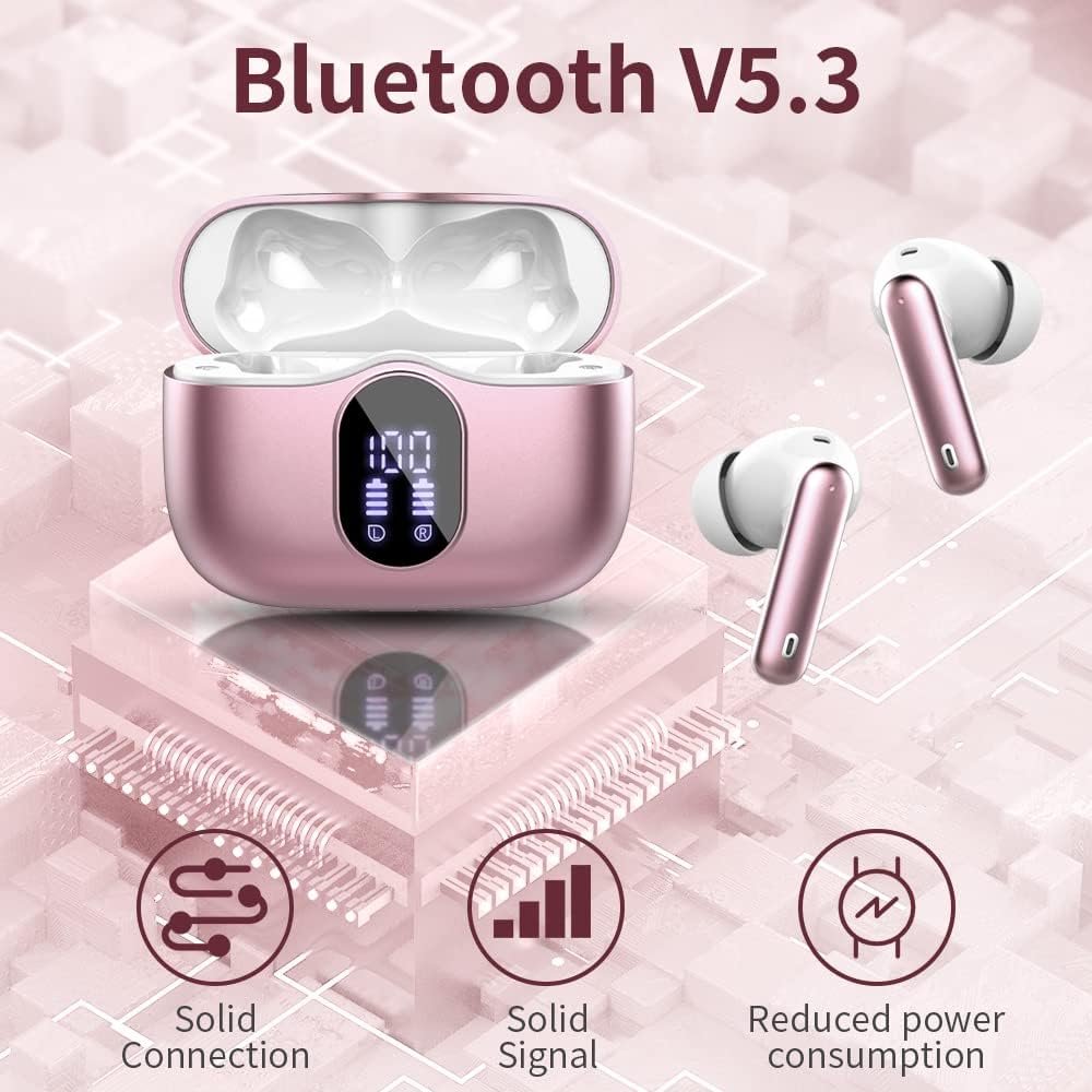Bluetooth 5.4 Bass Stereo Noise Cancelling In-Ear Headphones