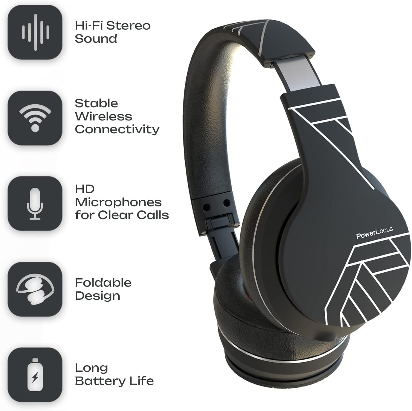 Foldable Wireless Bluetooth Over-Ear Headphones