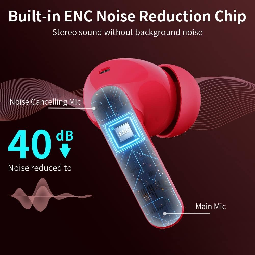 Bluetooth 5.4 Bass Stereo Noise Cancelling In-Ear Headphones