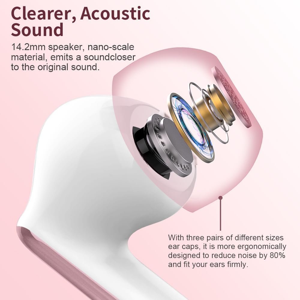 Bluetooth 5.4 Bass Stereo Noise Cancelling In-Ear Headphones