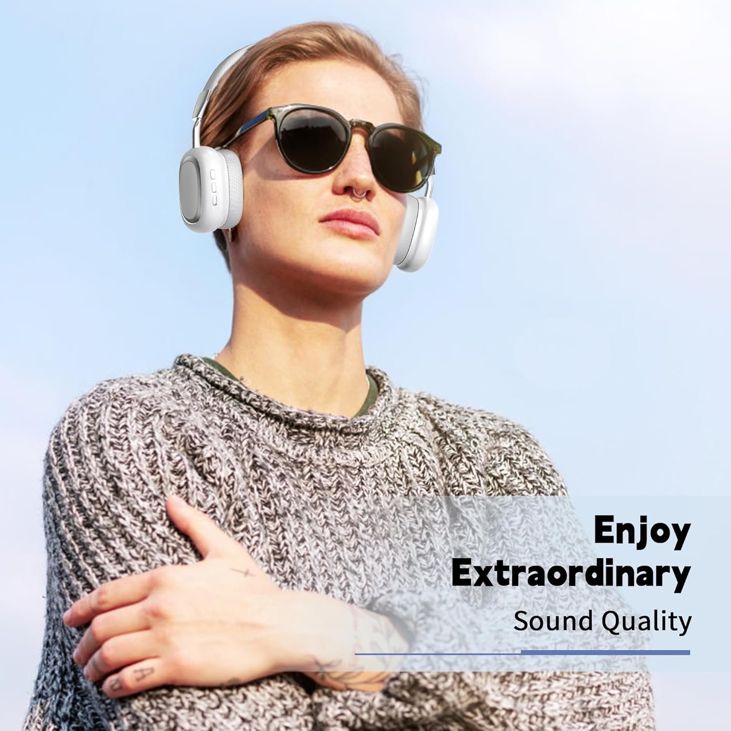 HiFi Stereo Foldable 5.3 Wireless Bluetooth Noise Cancelling Headphones