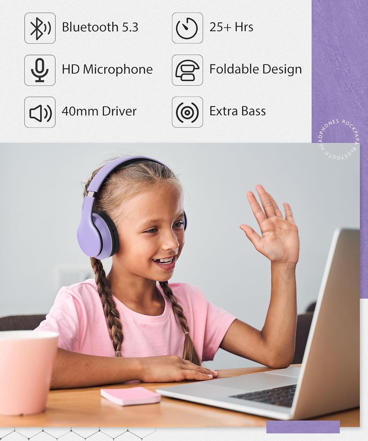 Foldable Wireless Earphones with Mic and Travel Case