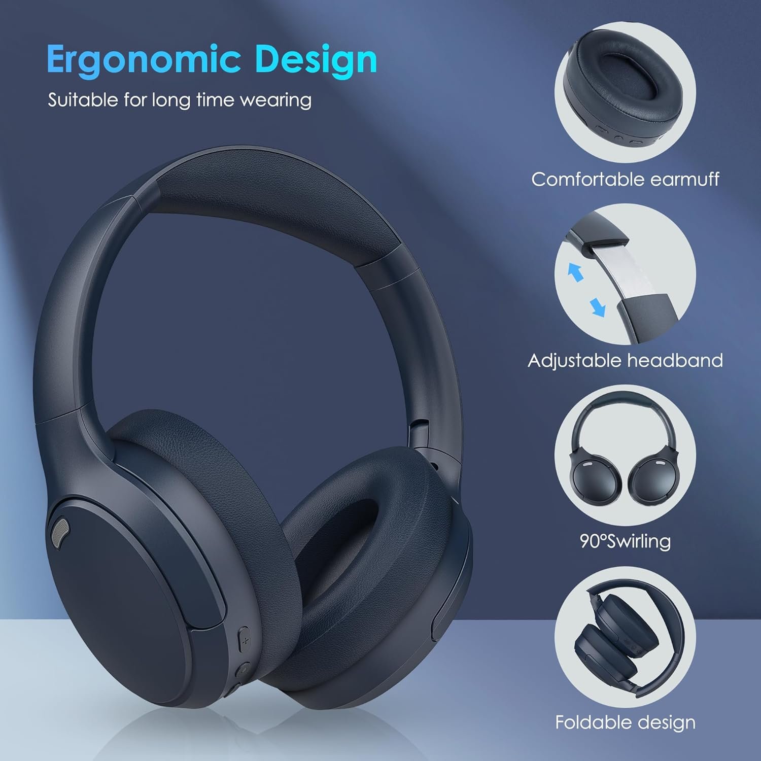 Foldable and lightweight Bluetooth 5.4 Headphones