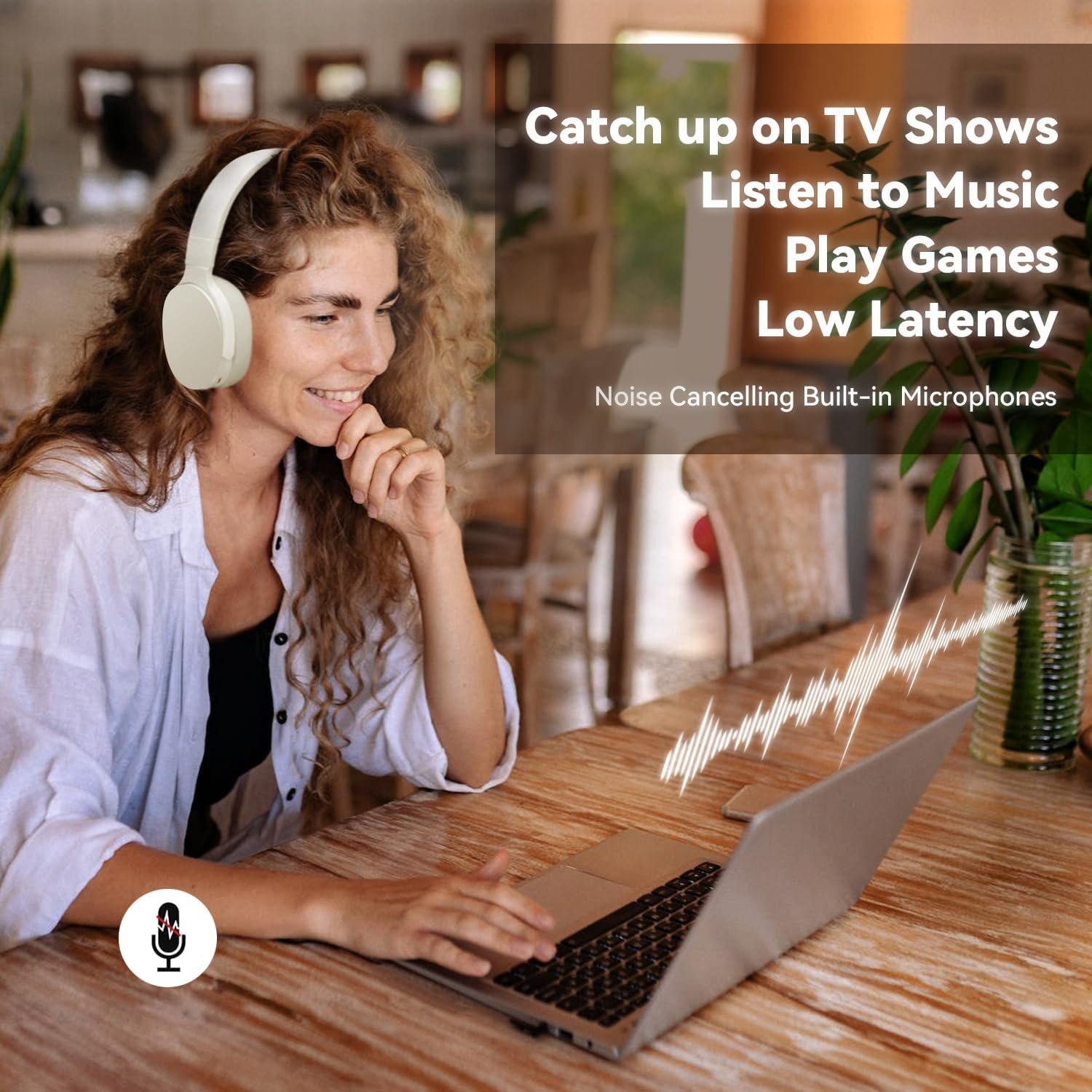 HiFi Stereo Foldable Wireless Bluetooth Noise Cancelling Headphones with Soft Protein Earpads