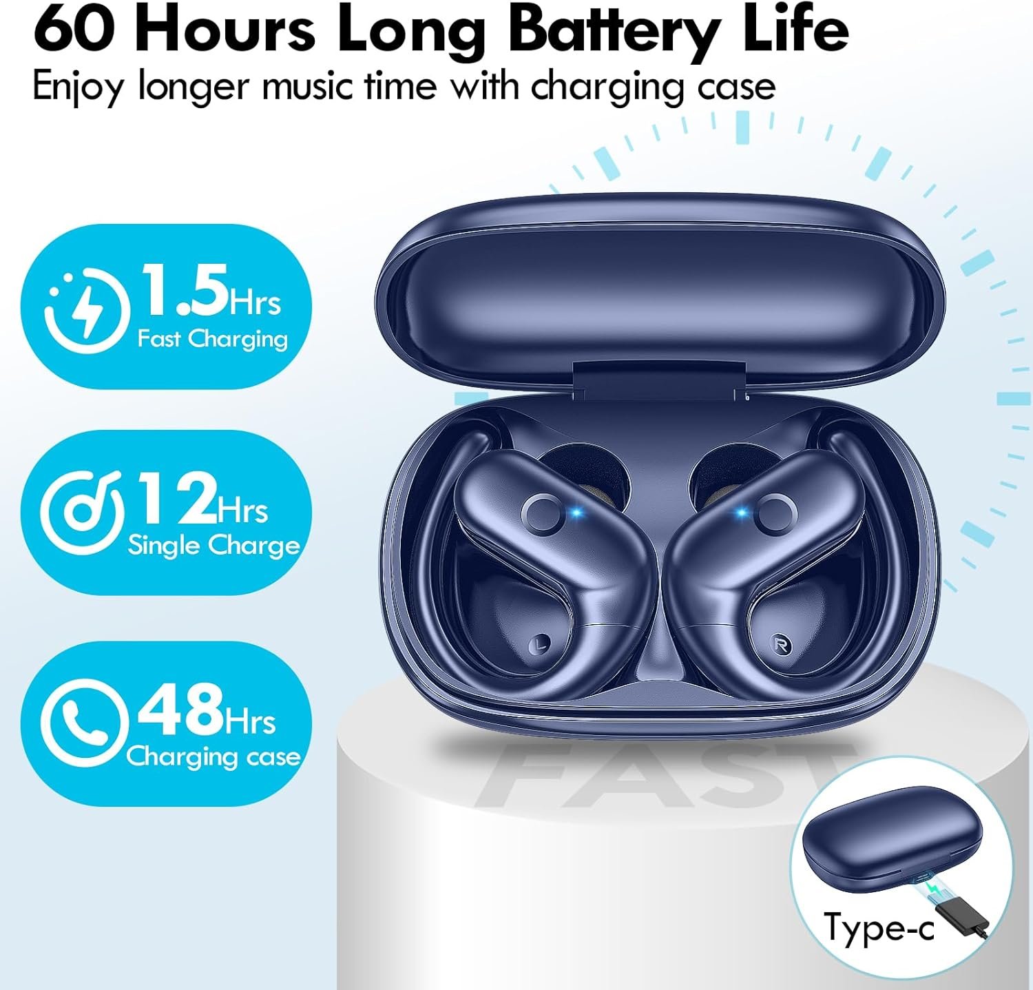 Wireless Bluetooth Over-Ear Headphones with Deep Bass