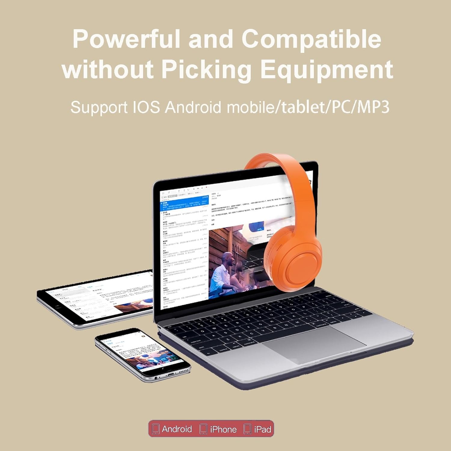 Hi-Fi Stereo Bluetooth Foldable Over-Ear Headphones with Built-in Microphone