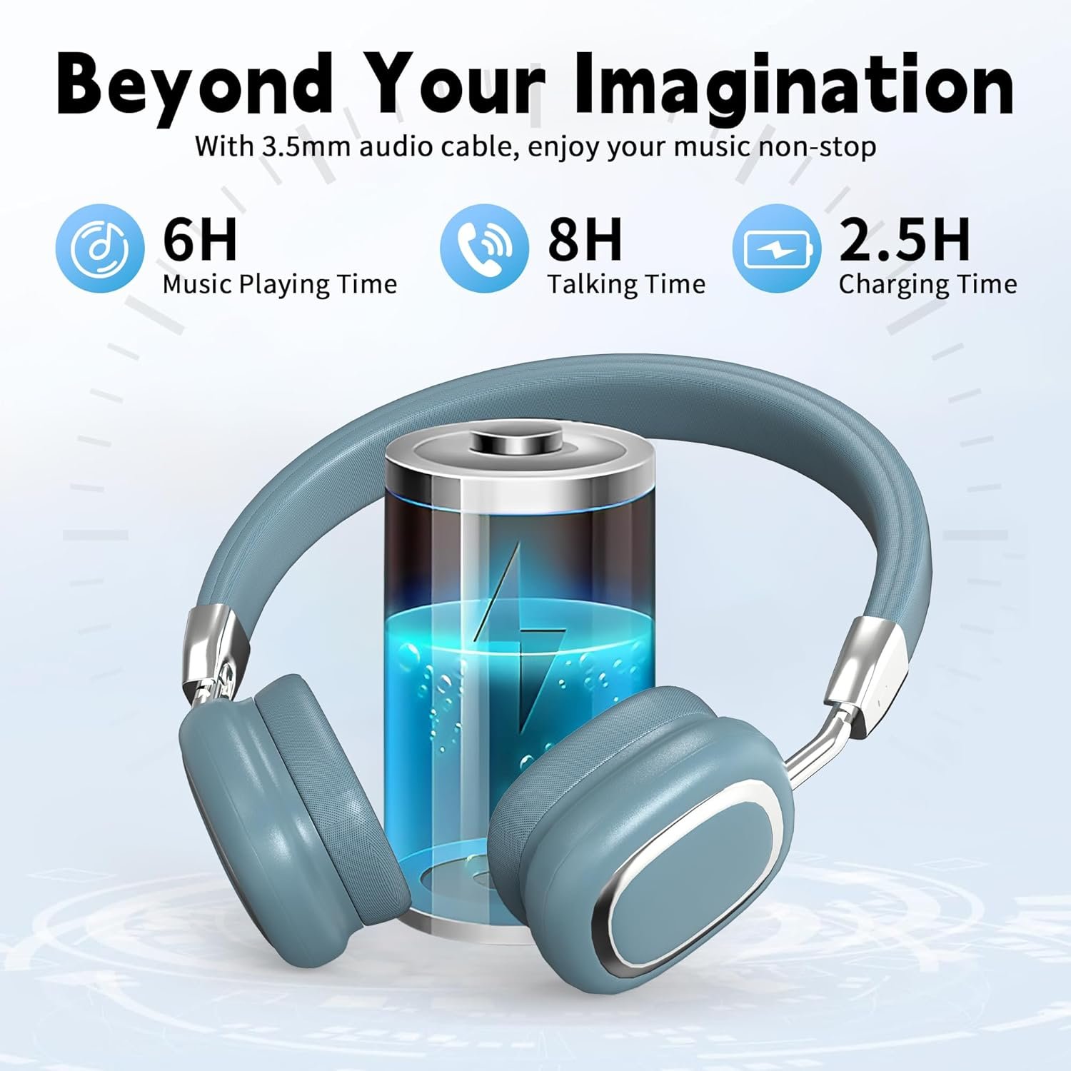 HiFi Stereo Foldable 5.3 Wireless Bluetooth Noise Cancelling Headphones