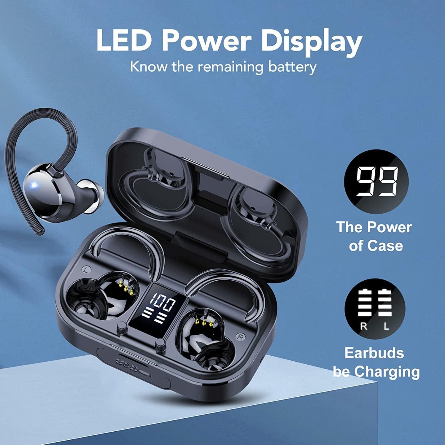 IPX7 Waterproof, Deep Bass 2.0 Bluetooth Earphones Wireless Headphones