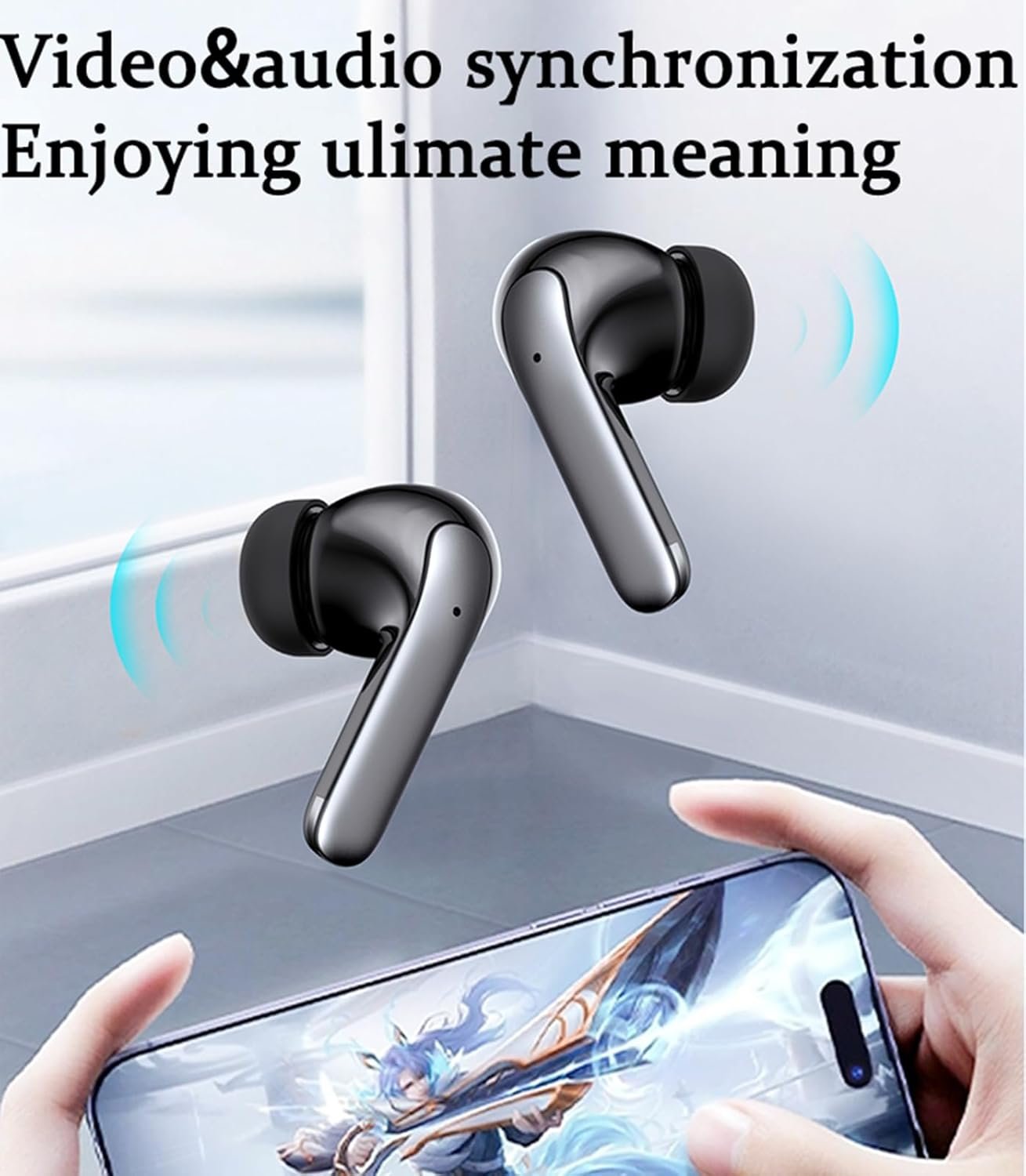 Bluetooth 5.3 Waterproof Wireless Earphones with LED Display Charging Case