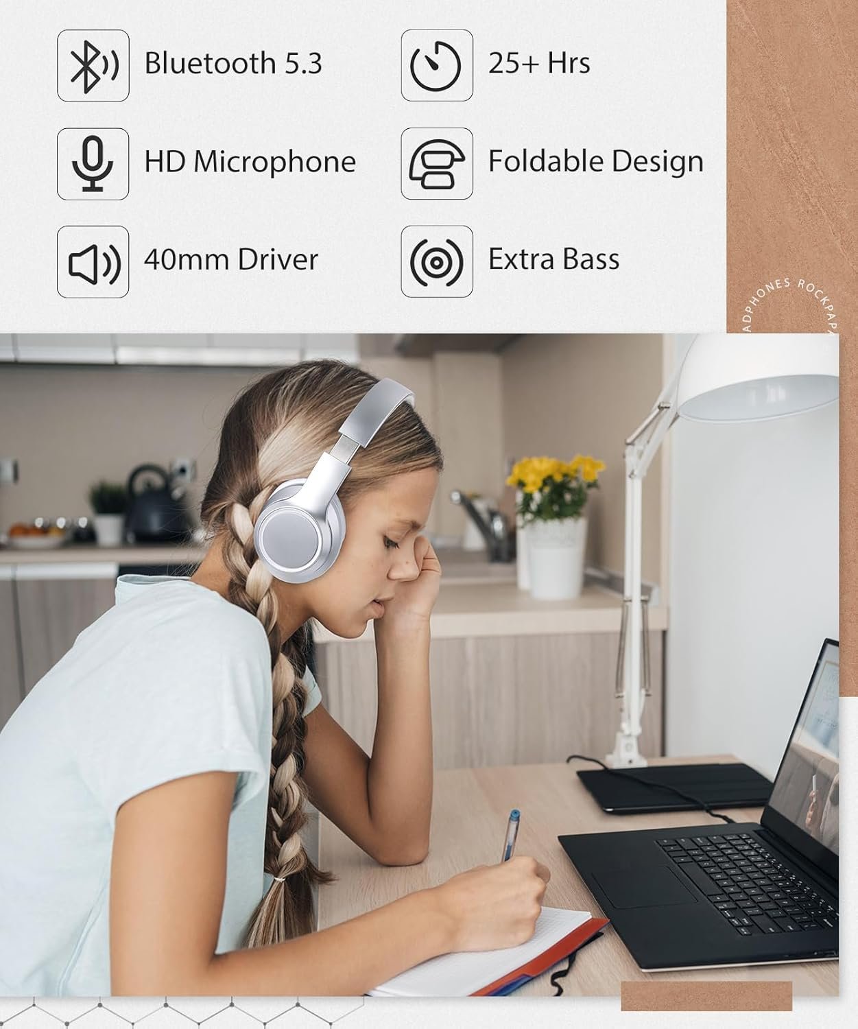 Foldable Wireless Earphones with Mic and Travel Case