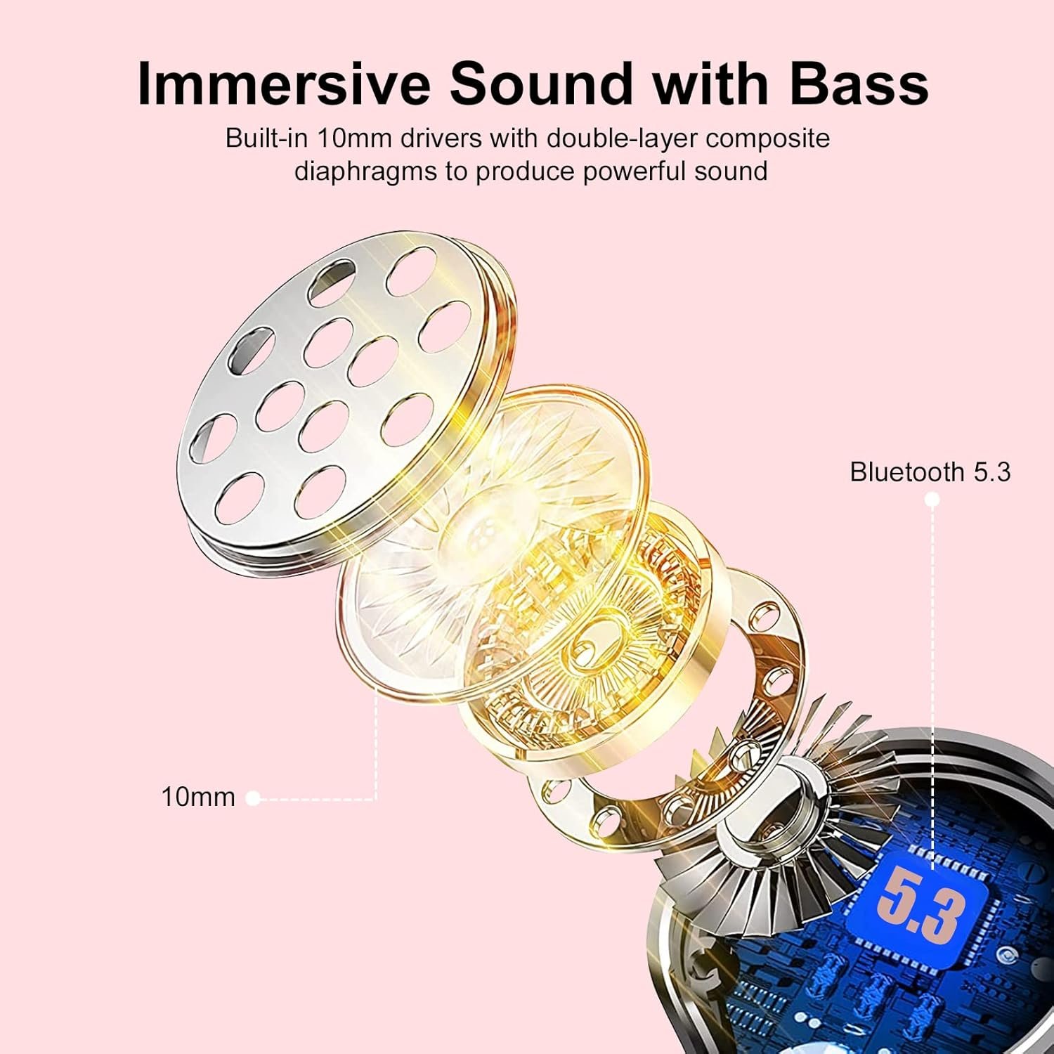 HiFi Stereo Bluetooth 5.3 In-ear Running Headphones with Earhook