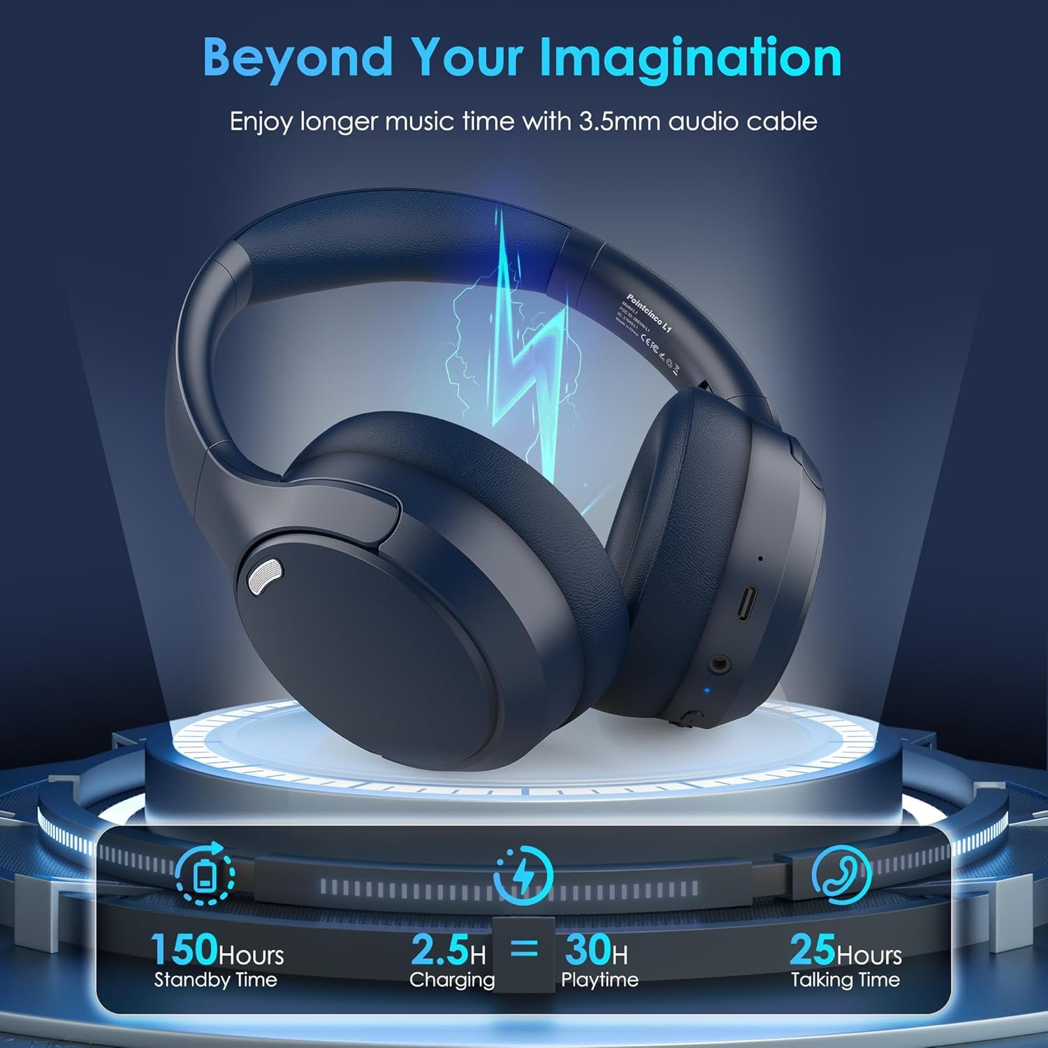 Foldable and lightweight Bluetooth 5.4 Headphones