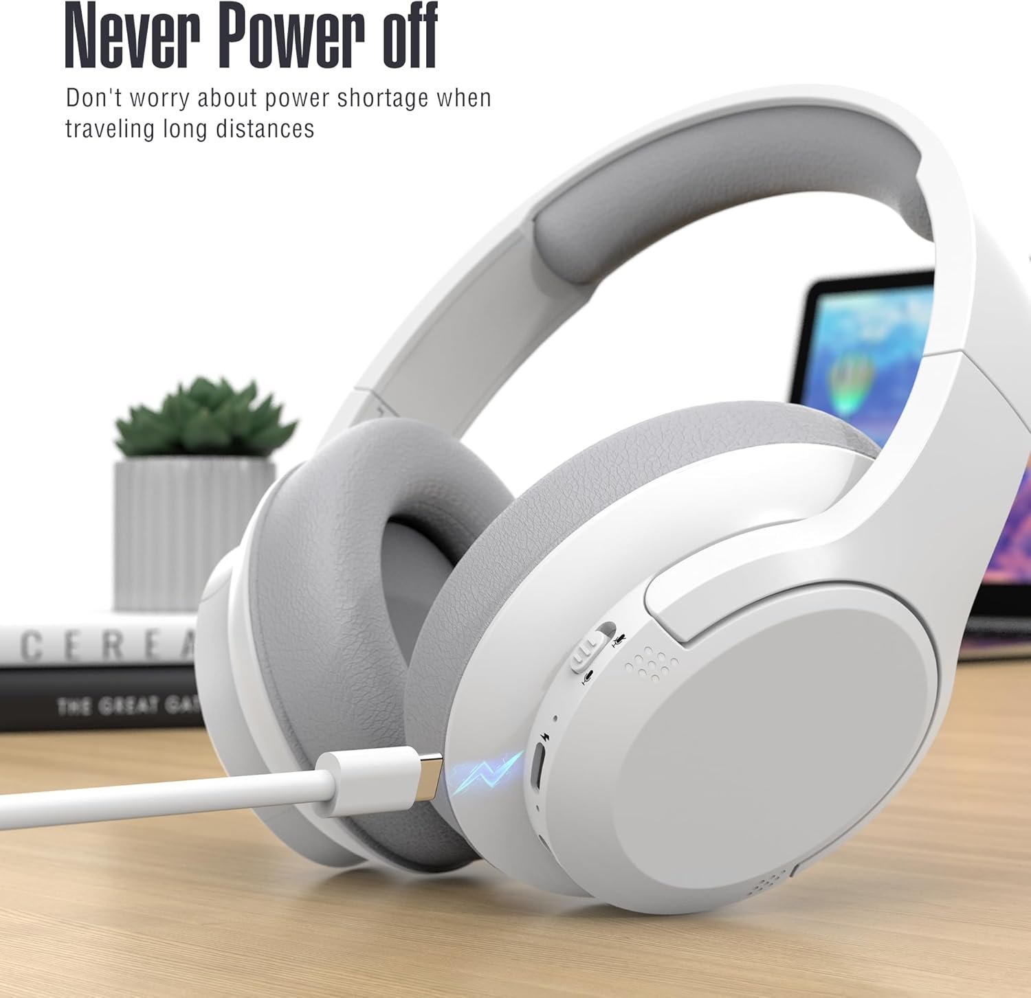 HiFi Stereo Bluetooth Wireless Over-Ear Headphones with Mic
