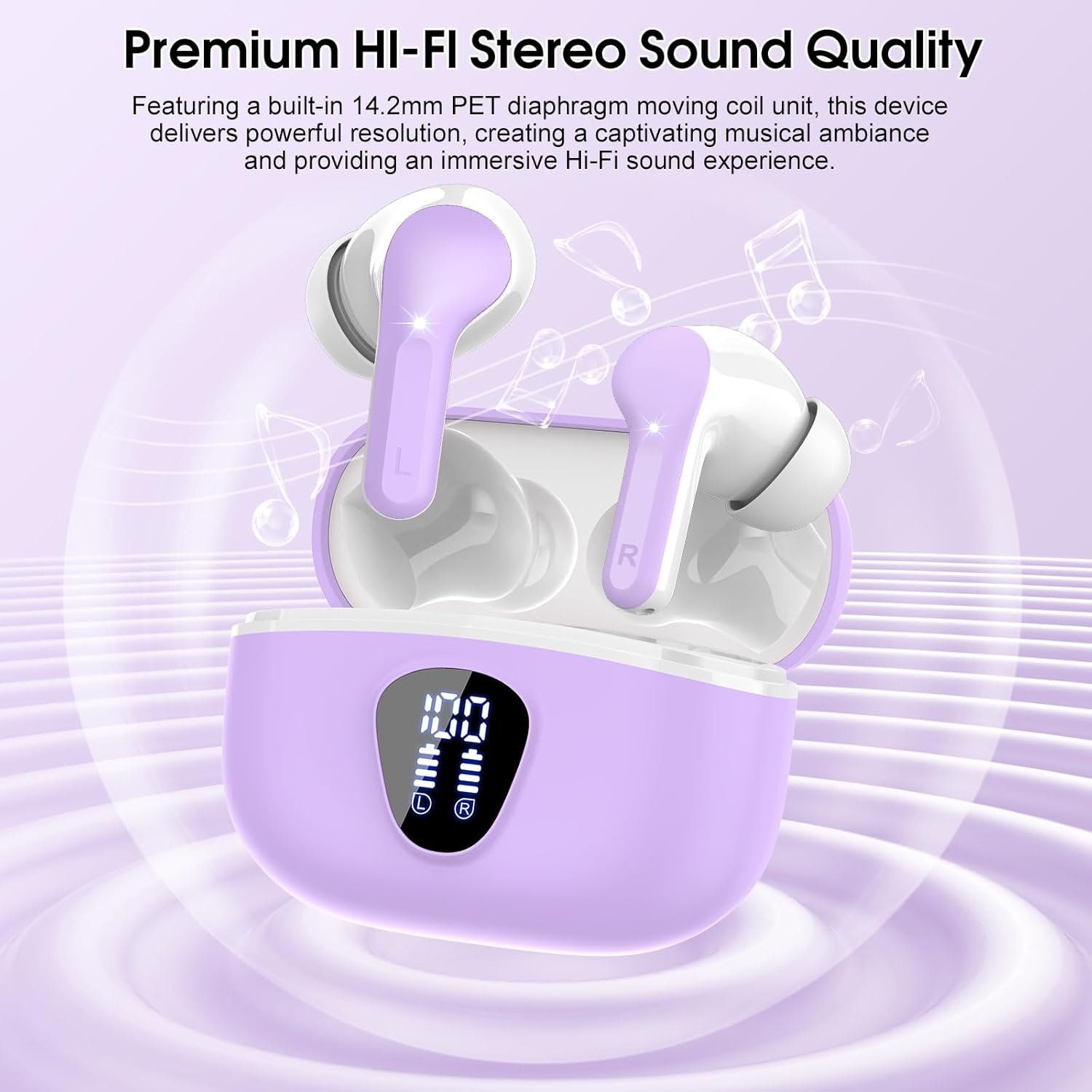 IP7 Waterproof Wireless Bluetooth Earphones with ENC Noise Cancelling Microphone