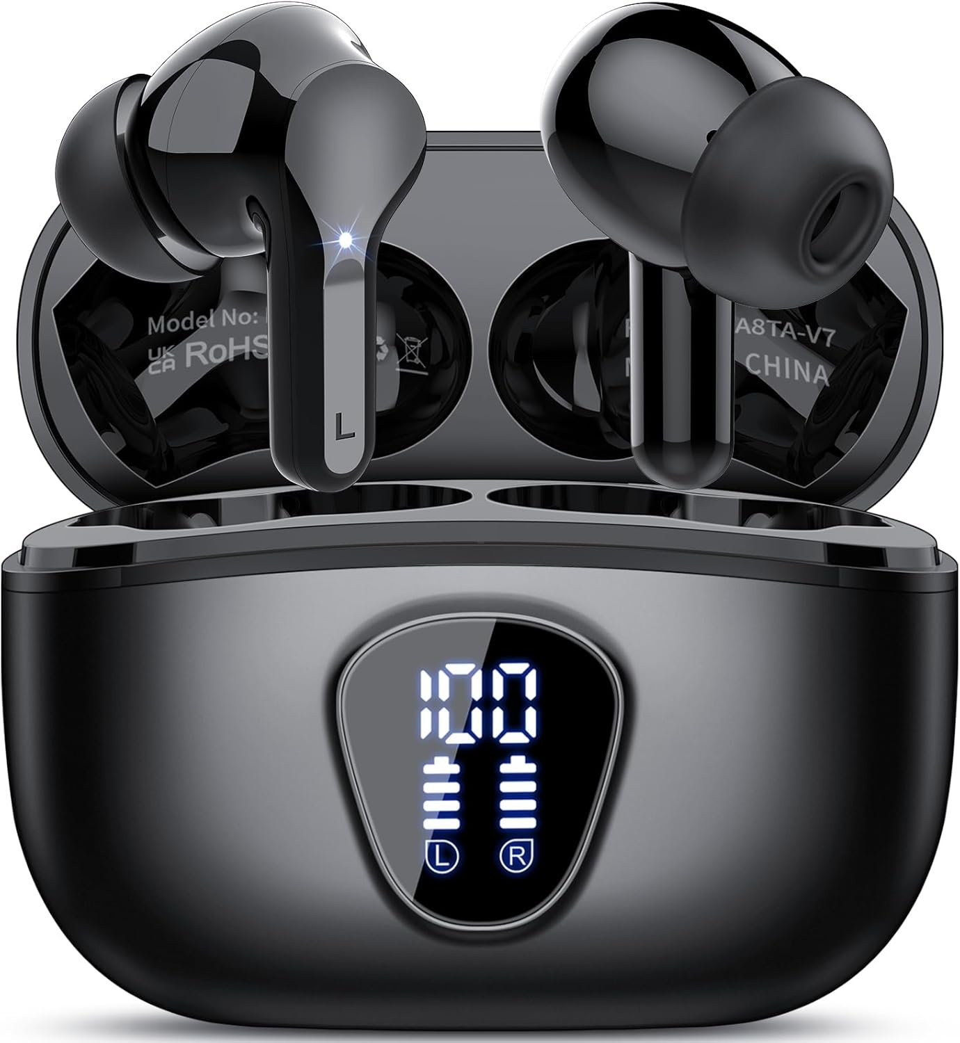 IP7 Waterproof Wireless Bluetooth Earphones with ENC Noise Cancelling Microphone
