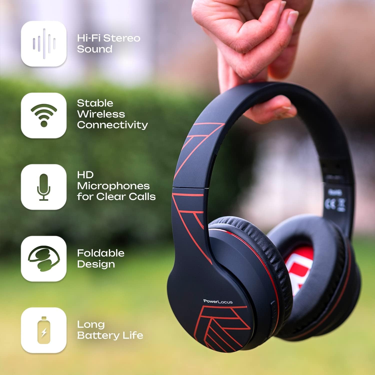 Foldable Wireless Bluetooth Over-Ear Headphones