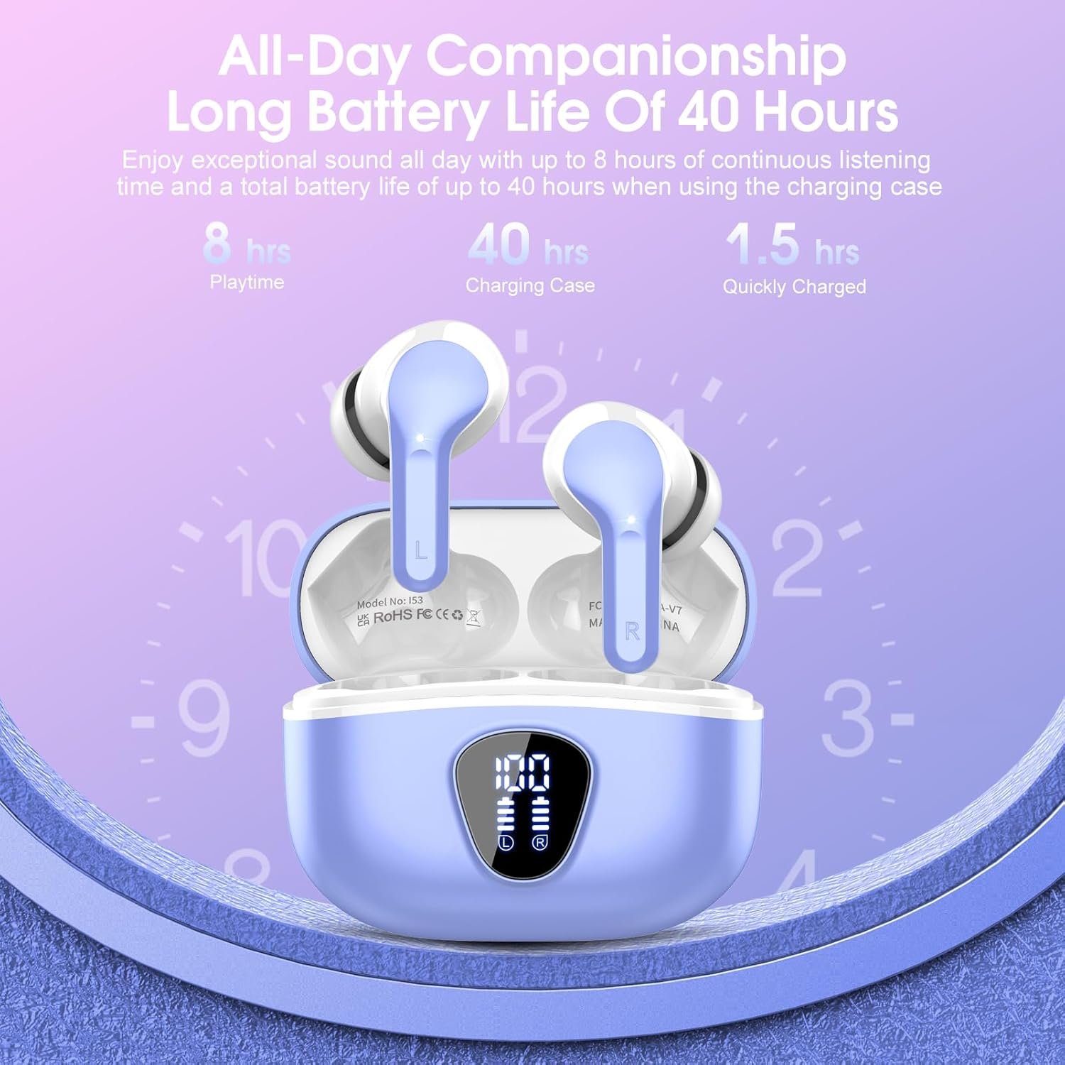 IP7 Waterproof Wireless Bluetooth Earphones with ENC Noise Cancelling Microphone
