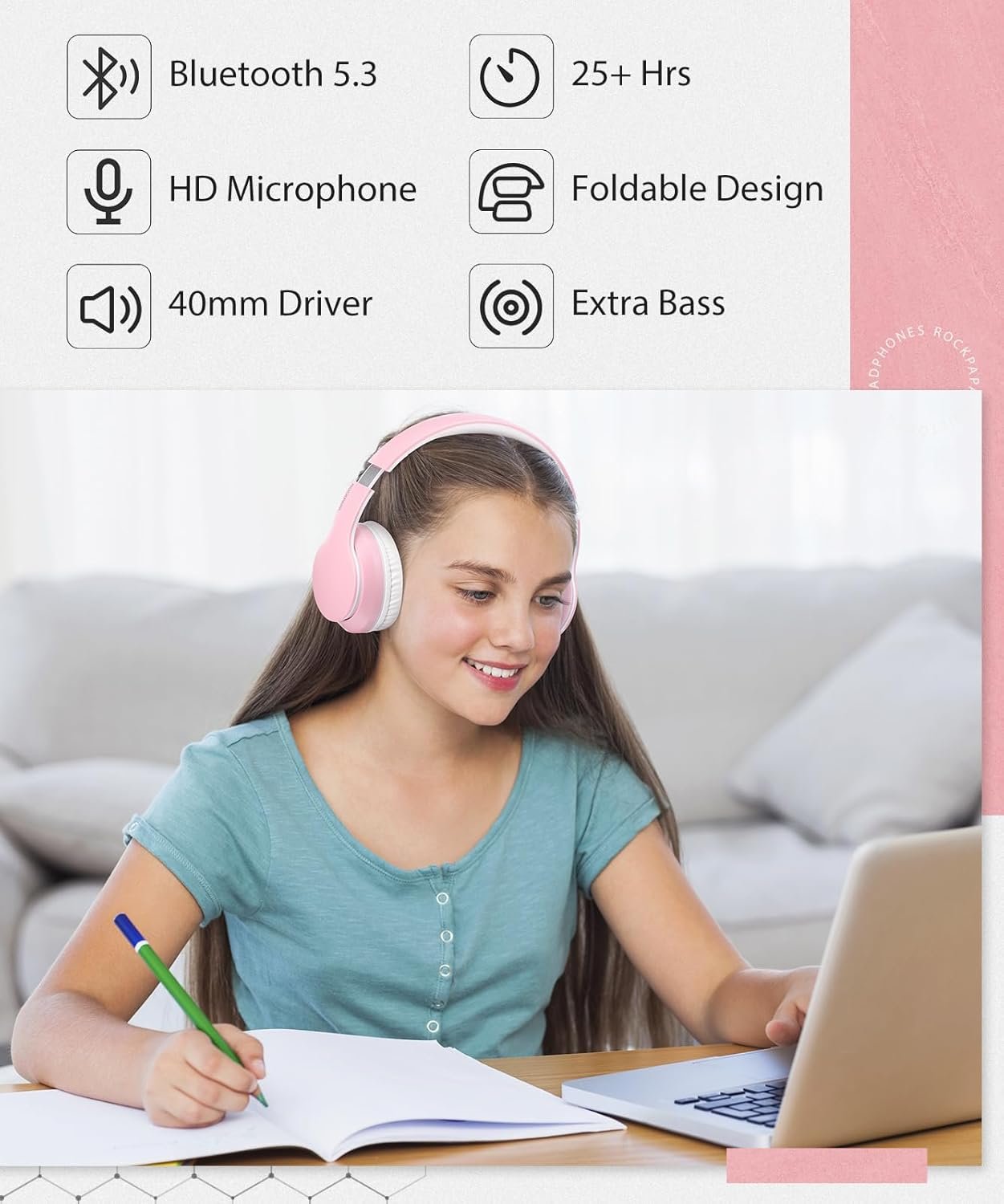 Foldable Wireless Earphones with Mic and Travel Case