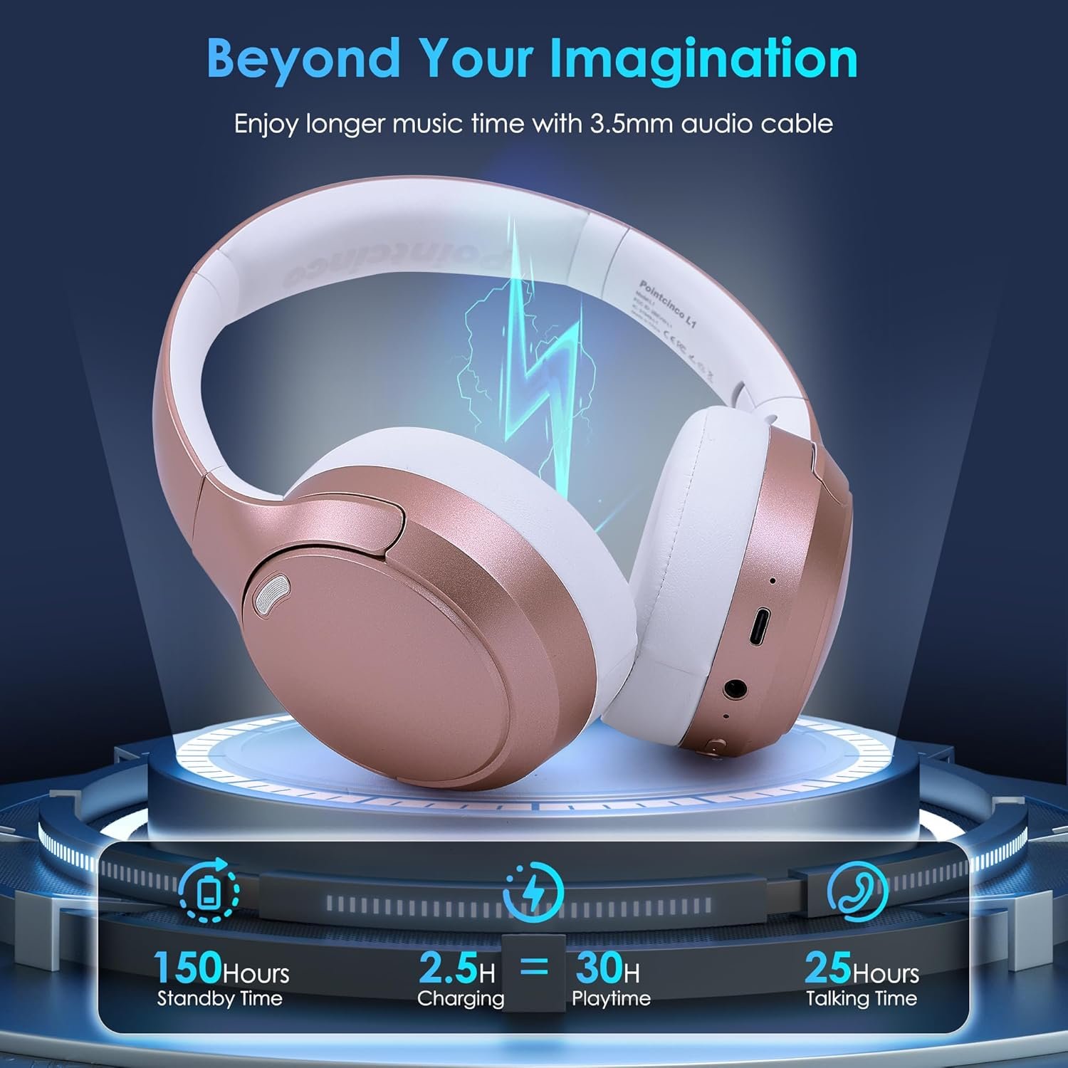 Foldable and lightweight Bluetooth 5.4 Headphones