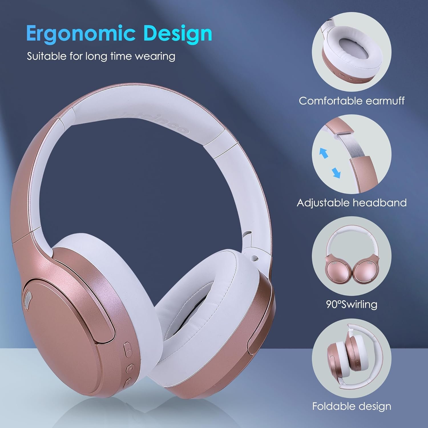 Foldable and lightweight Bluetooth 5.4 Headphones