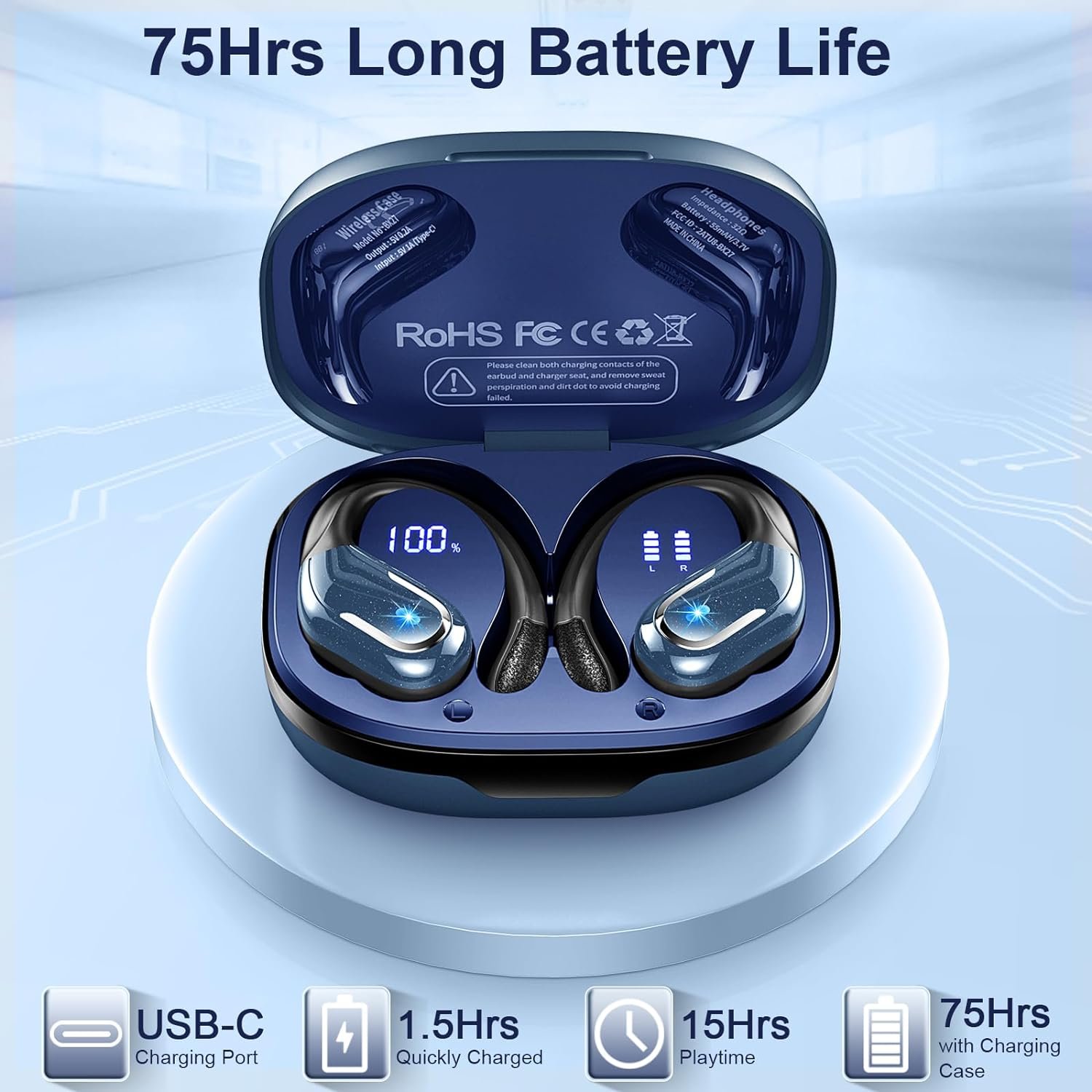 IP7 Waterproof with ENC Noise Cancelling Mic Bluetooth Earbuds