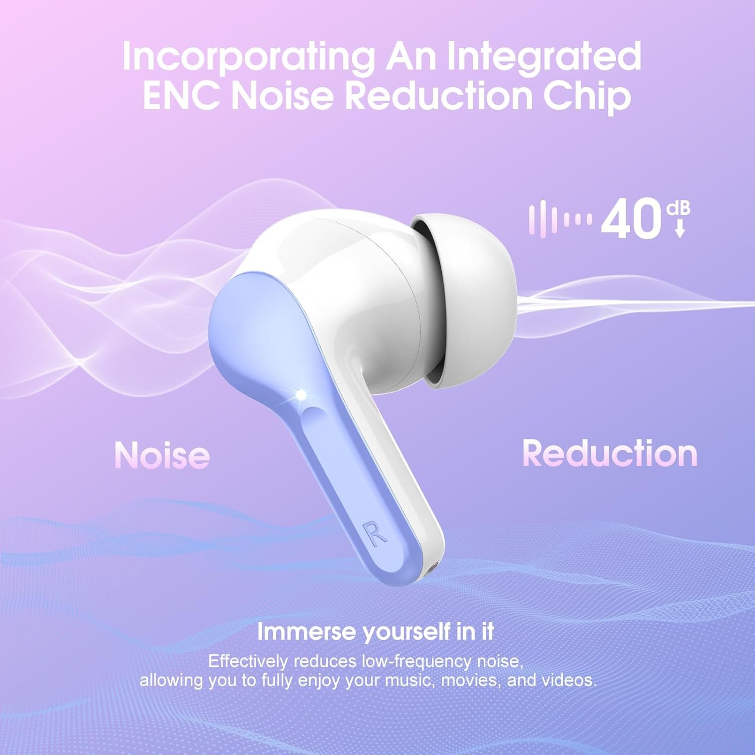 IP7 Waterproof Wireless Bluetooth Earphones with ENC Noise Cancelling Microphone