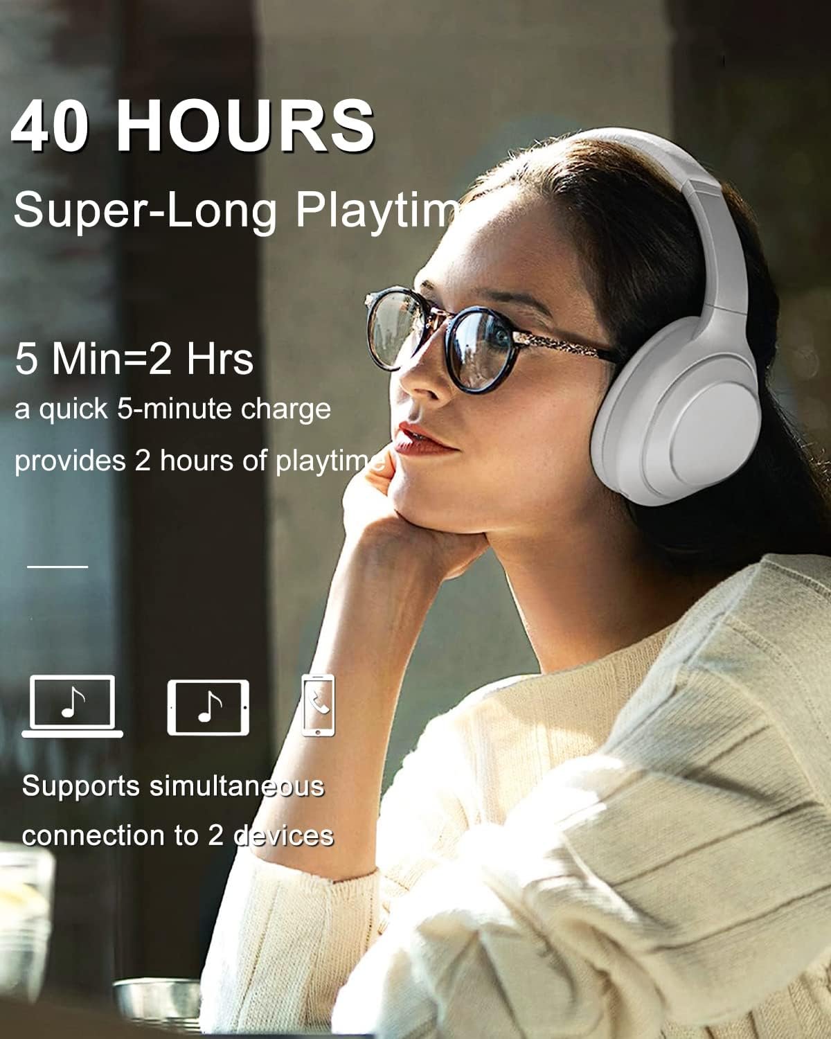 HiFi Stereo Wireless Bluetooth Headphones