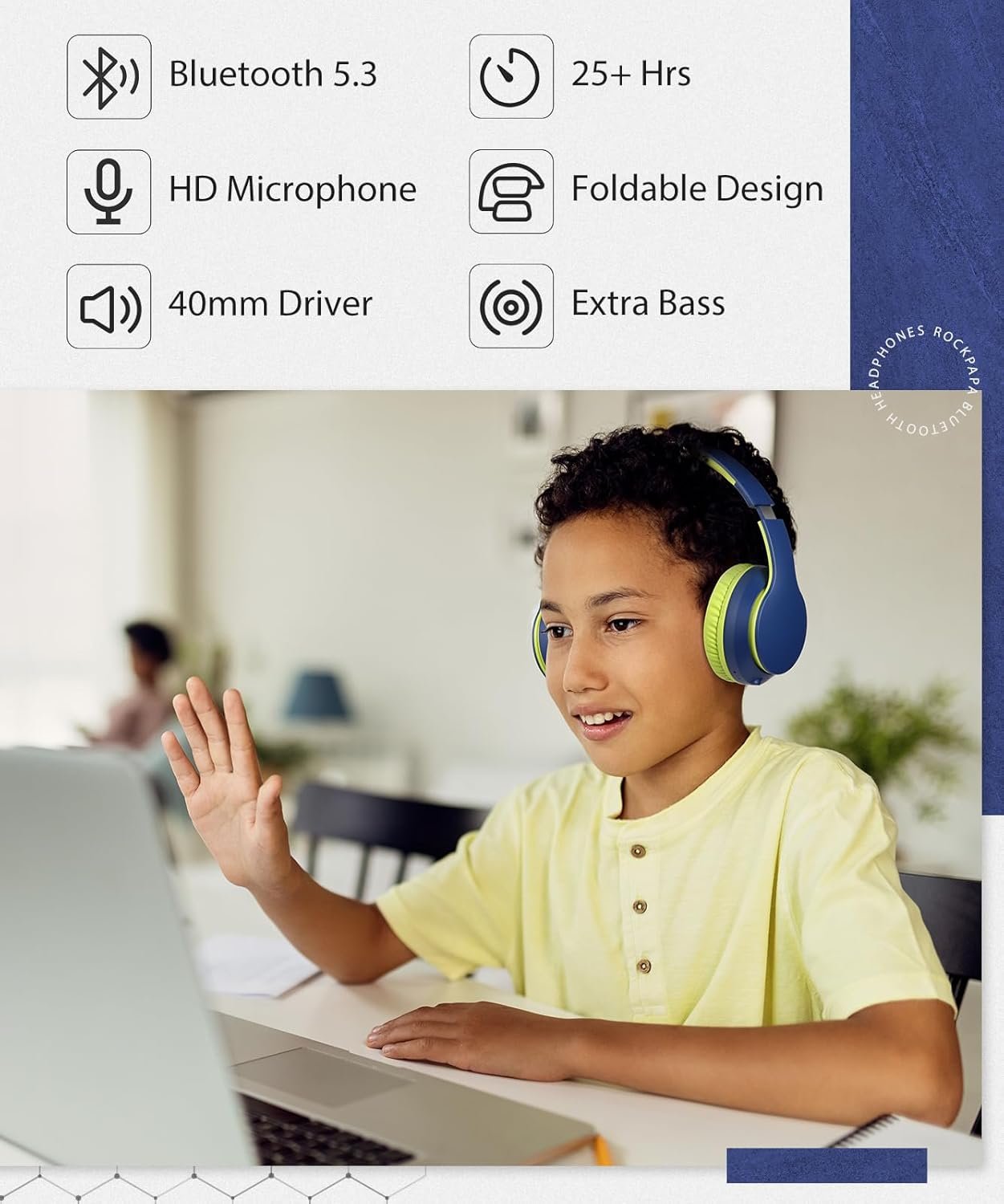 Foldable Wireless Earphones with Mic and Travel Case