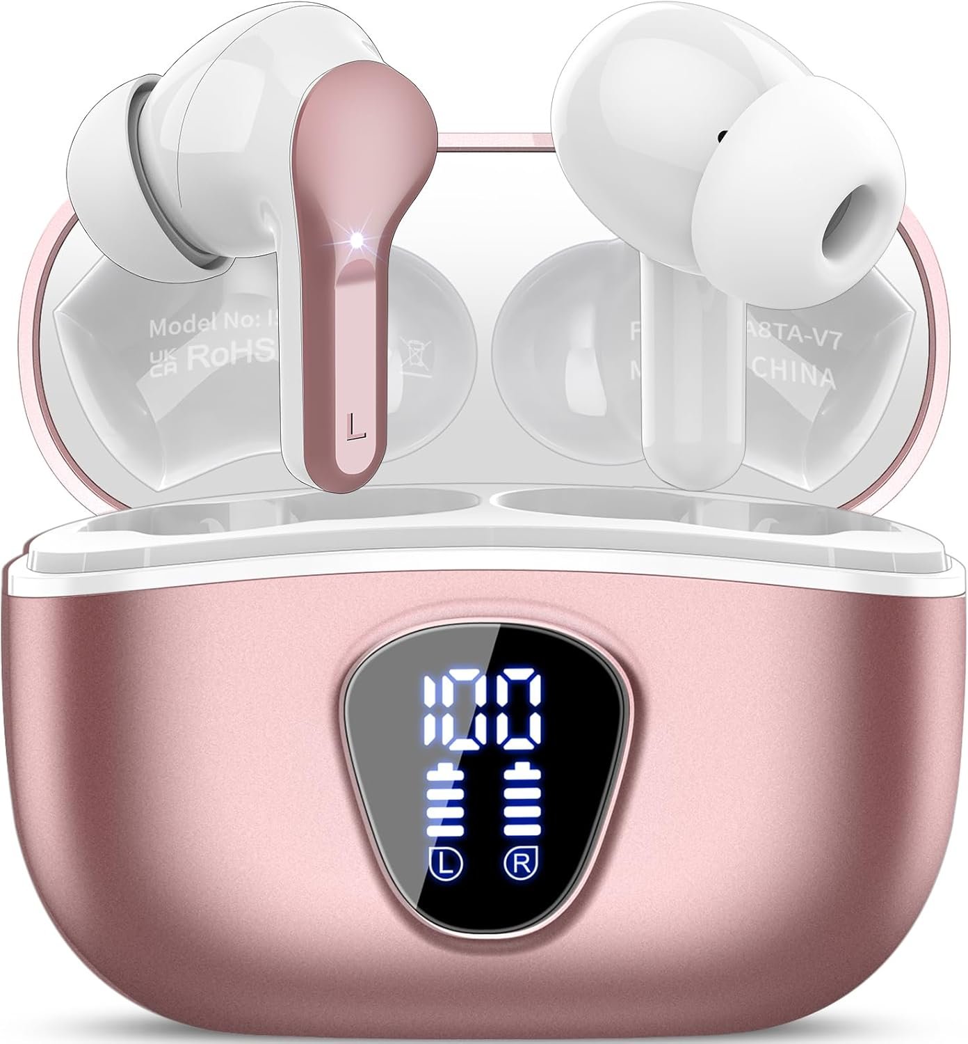 IP7 Waterproof Wireless Bluetooth Earphones with ENC Noise Cancelling Microphone