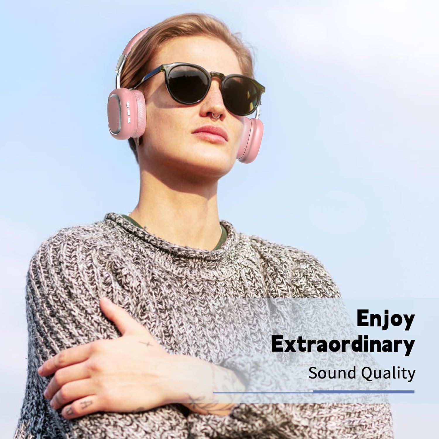 HiFi Stereo Foldable 5.3 Wireless Bluetooth Noise Cancelling Headphones