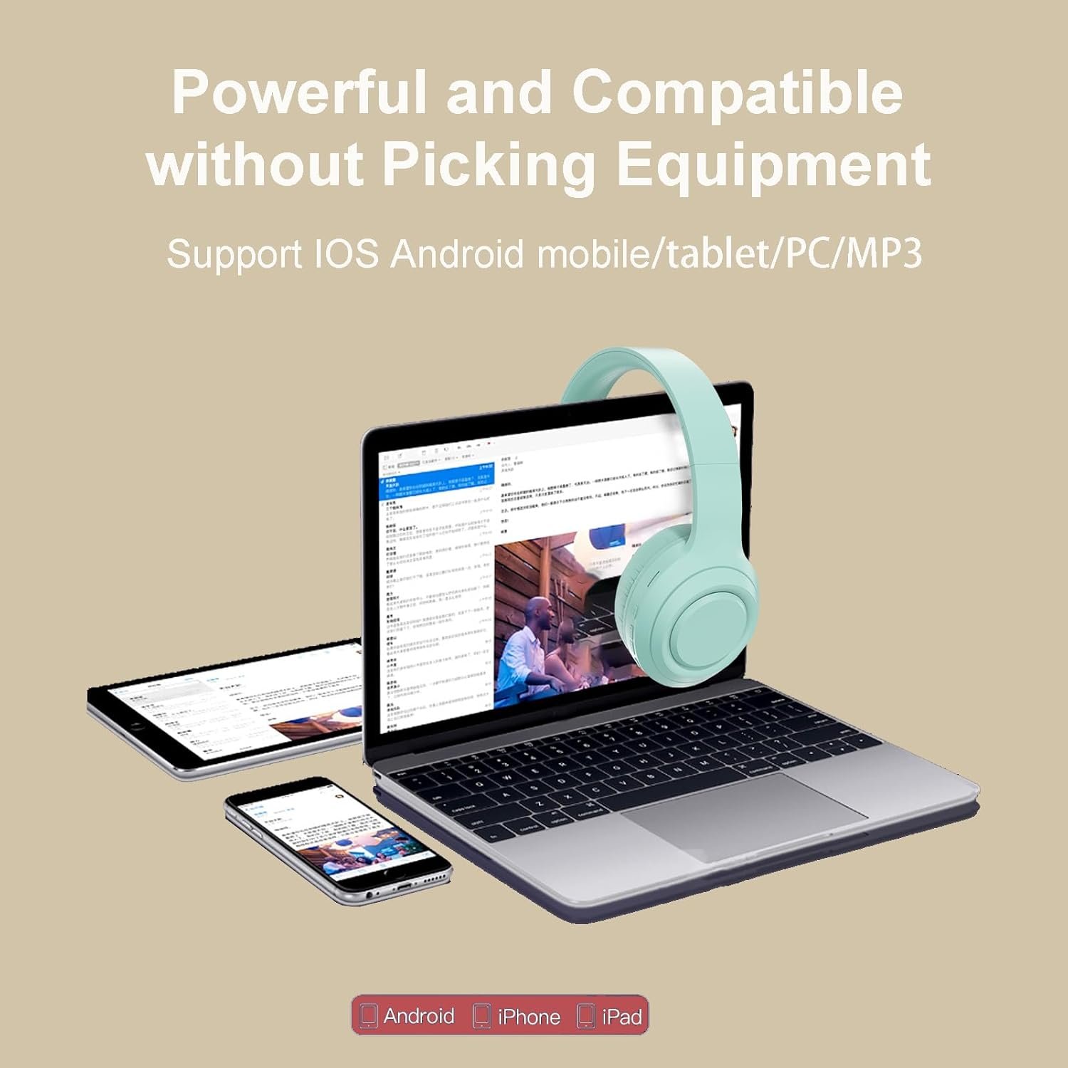 Hi-Fi Stereo Bluetooth Foldable Over-Ear Headphones with Built-in Microphone