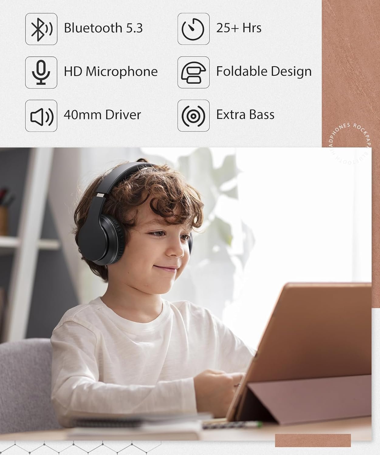 Foldable Wireless Earphones with Mic and Travel Case