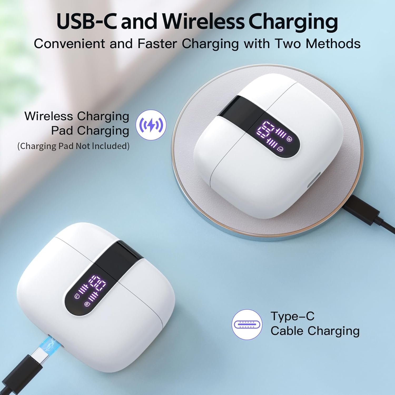 IPX5 Waterproof In-ear Wireless Bluetooth Headphones