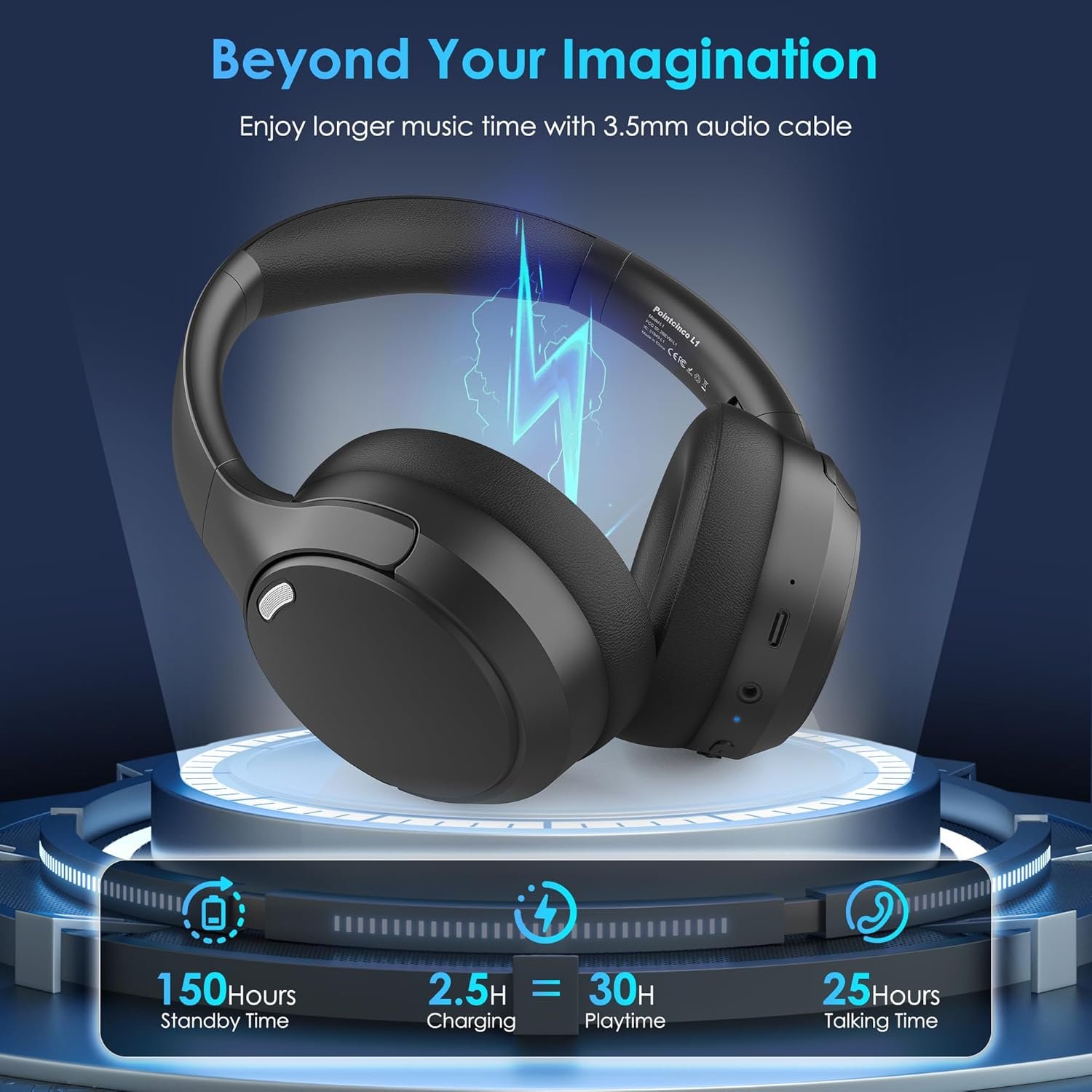 Foldable and lightweight Bluetooth 5.4 Headphones