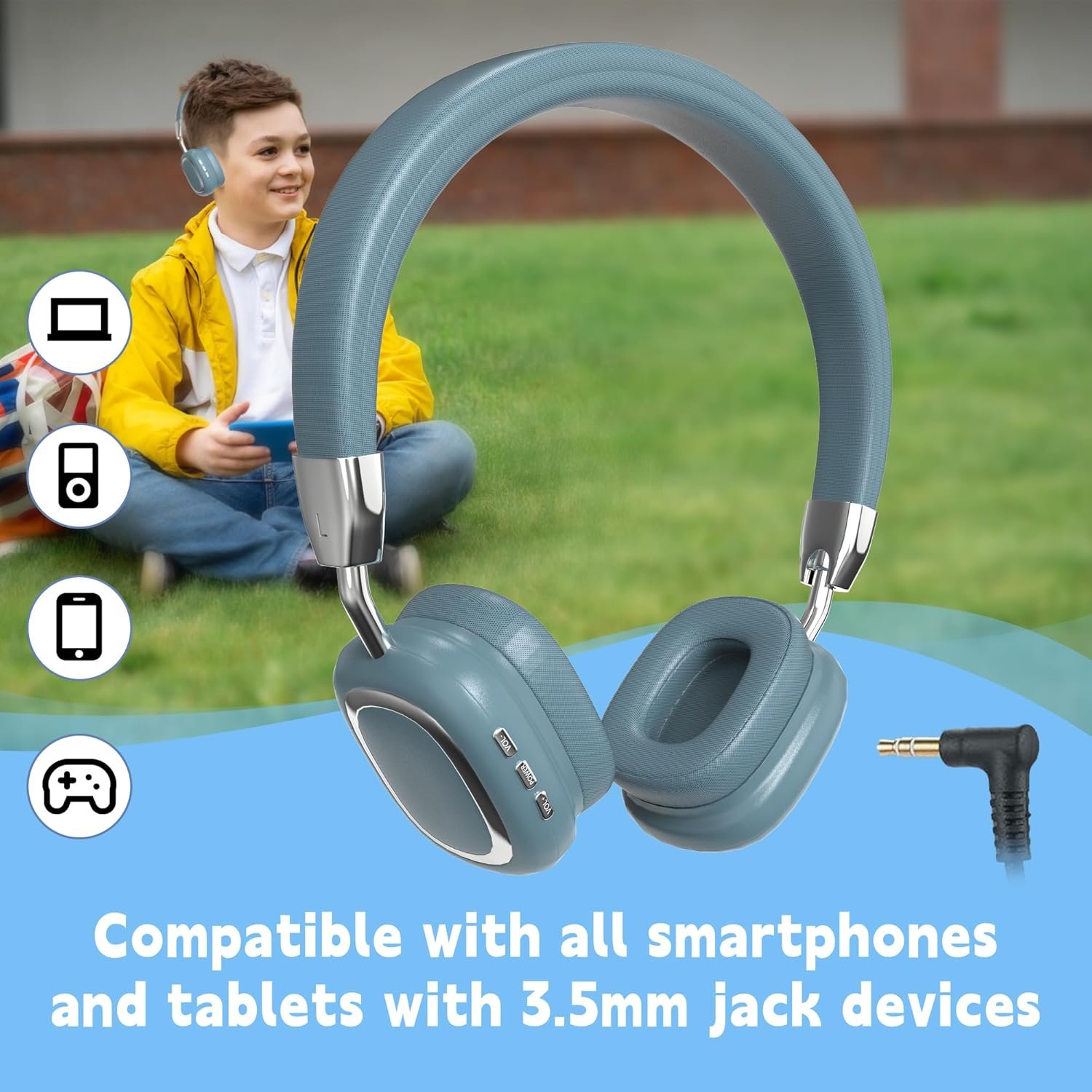HiFi Stereo Foldable 5.3 Wireless Bluetooth Noise Cancelling Headphones