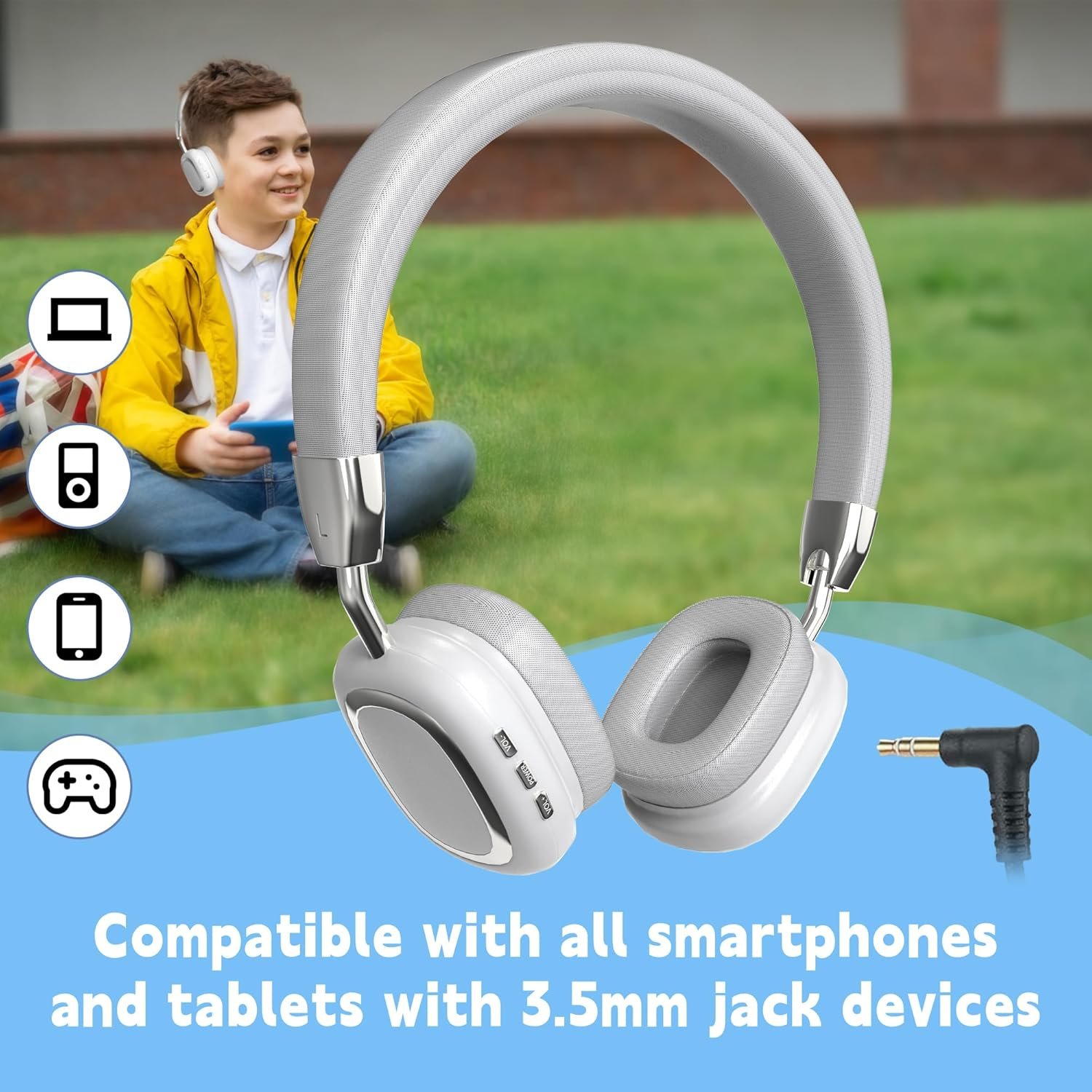 HiFi Stereo Foldable 5.3 Wireless Bluetooth Noise Cancelling Headphones
