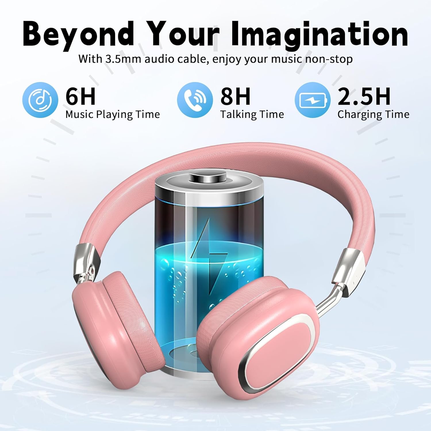 HiFi Stereo Foldable 5.3 Wireless Bluetooth Noise Cancelling Headphones