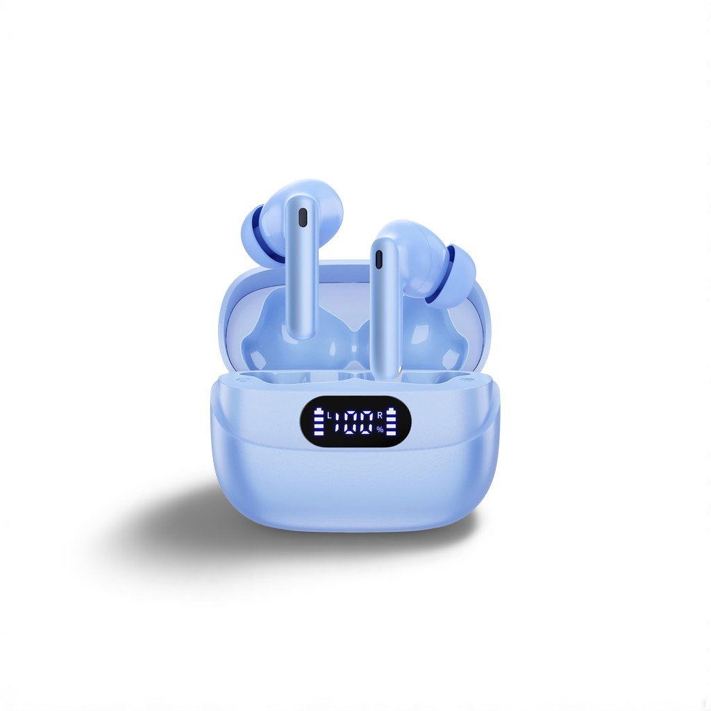 HiFi Stereo Call Noise Cancelling, IPX7 Waterproof Stereo In-Ear Headphones with LED Display