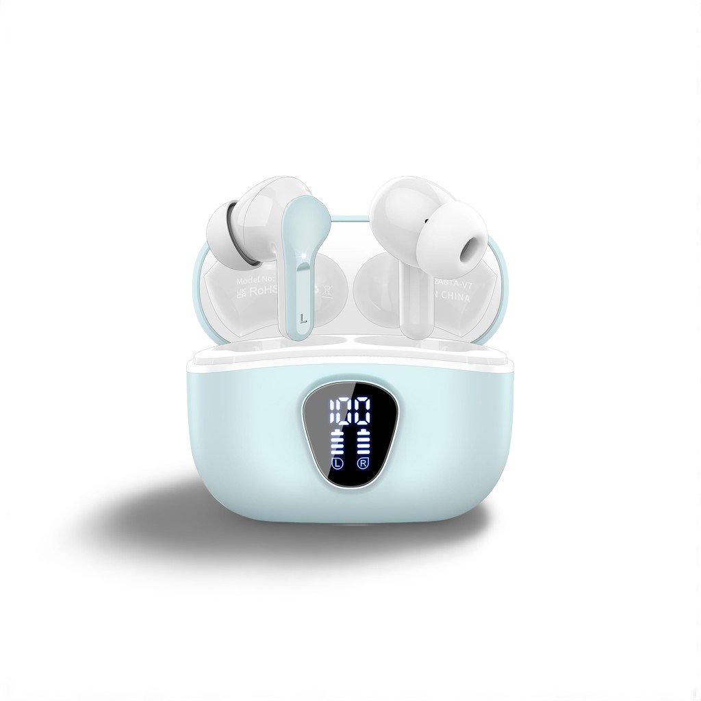 IP7 Waterproof Wireless Bluetooth Earphones with ENC Noise Cancelling Microphone