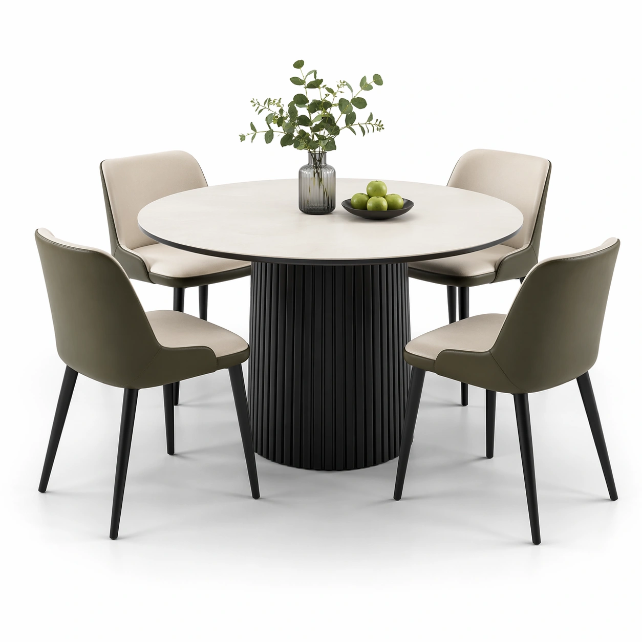 Runder Esstisch mit Mittelsaeule Schwarz-Javellio