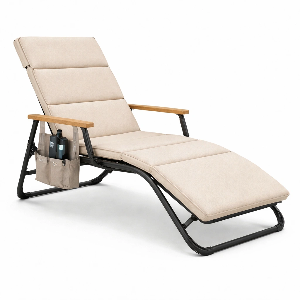 Outdoor Liegestuhl klappbar Beige-Javellio