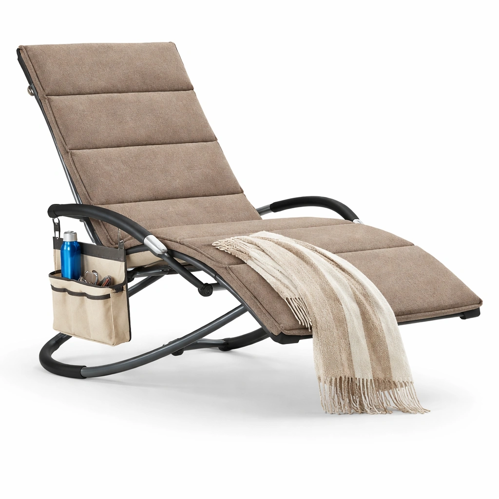 Liegestuhl ergonomisch mit Decke Braun-Javellio